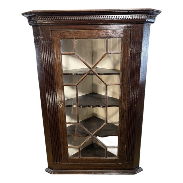 Antique Georgian Hanging Corner Cabinet, 1830s For Sale