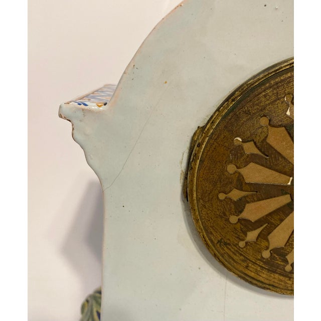 Antique Quimper Porquier Beau French Faience Mantel Clock Bretons & Odet River For Sale - Image 11 of 18