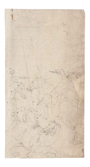 Unknown - Horses - Original Pencil Drawing - Mid-20th Century