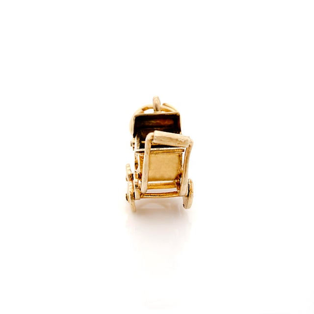 Mid-Century Modern Vintage 14k Articulating Baby Stroller Charm For Sale - Image 3 of 10