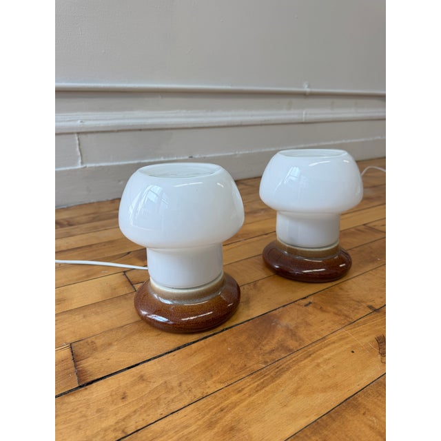1960s 1960s Ivan Jakes Glass & Ceramic Table Lamps - a Pair For Sale - Image 5 of 6