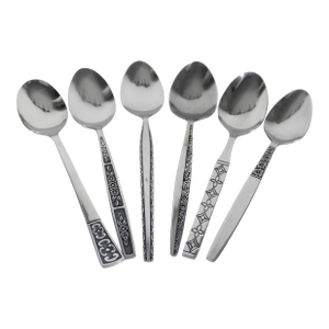 Vintage Mid Century Modern Stainless Steel Soup or Table Spoons, Mismatched Table Setting - Set of 6