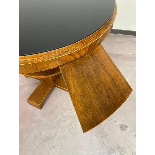 Art Deco Card Table with Black Glass Top, 1930s For Sale - Image 10 of 11