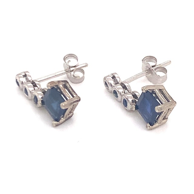 Natural Sapphire Dangle Earrings 14k Gold 1.32 TCW Certified For Sale - Image 11 of 11