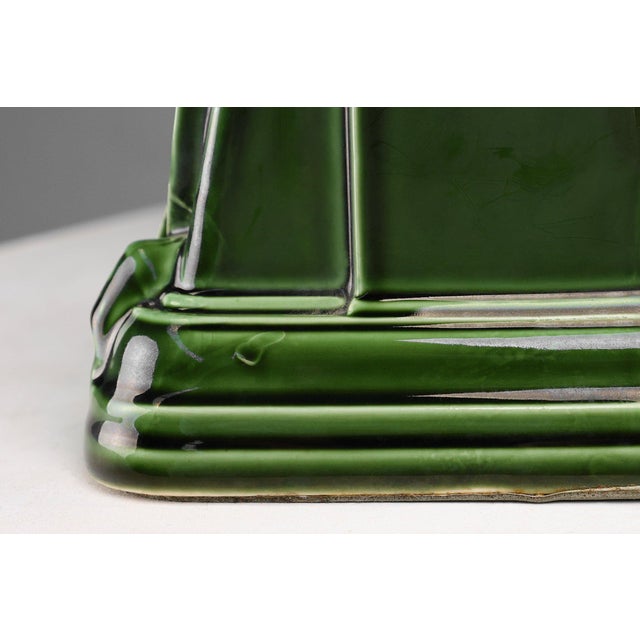 Green Ceramic and Glass Lamp from Whitbread & Co., United Kingdom, 1950s For Sale - Image 8 of 11