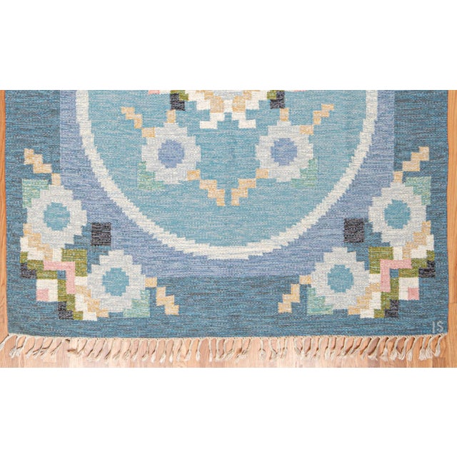 Mid-Century Swedish Flatweave Rug 9.5x6.5, 1960's For Sale - Image 4 of 7