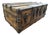 Antique Wood Travel Trunk With Leather Straps and Original Hardware For Sale