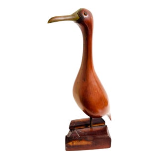 Mid Century Modern Seagull Mahogany Sculpture For Sale