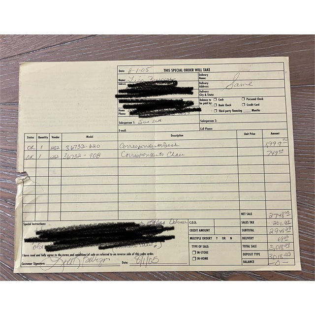 Correspondents Leather Writing Desk & Chair For Sale - Image 12 of 17