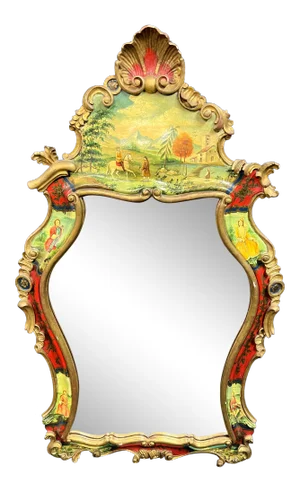 Italian Florentine Shell Carved Mirror