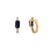 Contemporary 1.0Ct Emerald Cut Blue Sapphire & Diamond Hoop Earrings in 14k Yellow Gold- A Pair For Sale - Image 3 of 12