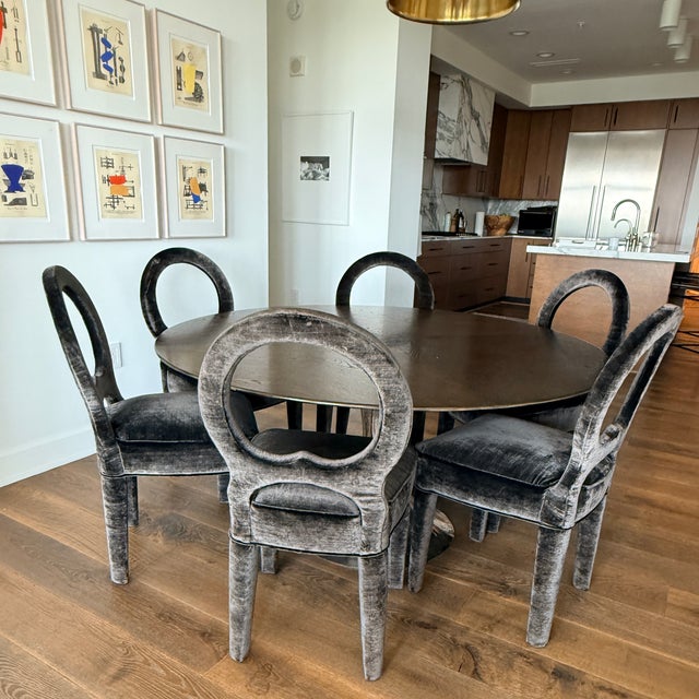 Set of 6 Romo Velvet Dining Chairs For Sale - Image 4 of 14