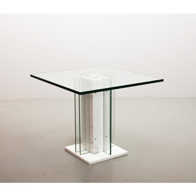 Italian White Marble Square Side Table with Lighting Option, Italy, 1970s For Sale - Image 16 of 17