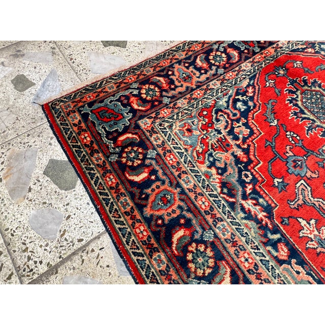 Real Oushak Hand Knotted Antique Rug 4'1 X 6'8 For Sale - Image 9 of 11