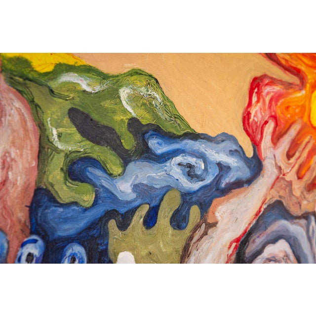 Abstract Figure Under the Sun, 1960s, Oil on Canvas For Sale - Image 12 of 17