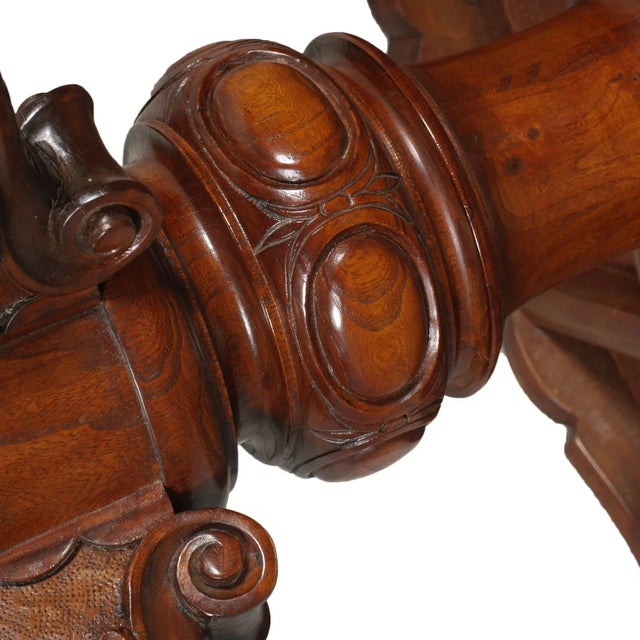 Walnut Dining Table & Chairs Set, 1940s, Set of 7 For Sale - Image 10 of 18