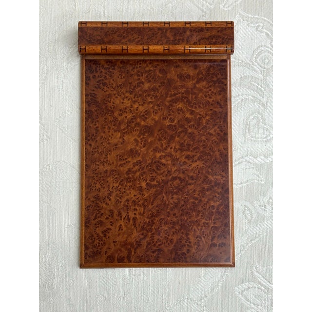 Vintage Hermes Lacquered Burlwood Notepad Holder For Sale In Philadelphia - Image 6 of 12