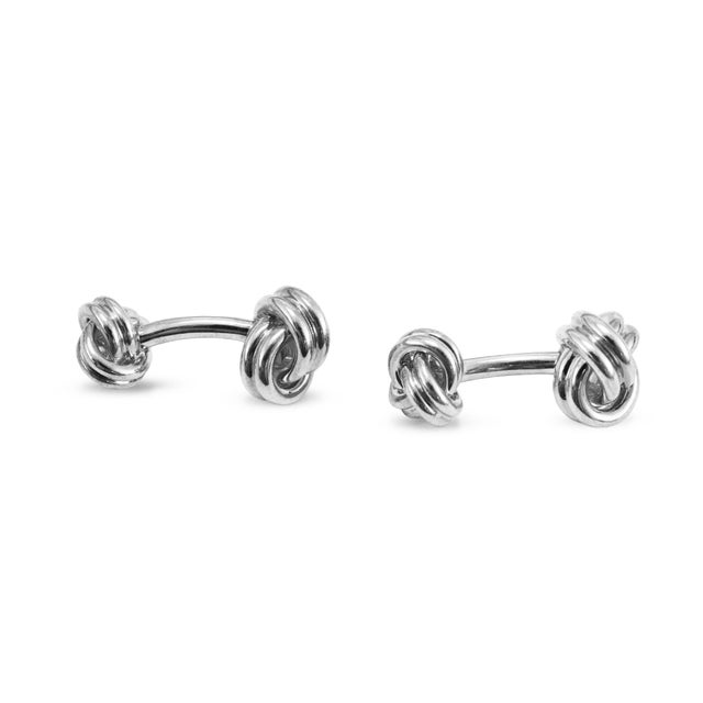 Metal Men’s Tiffany & Co. 925 Sterling Silver Double Knot Cufflinks, A Pair For Sale - Image 7 of 9