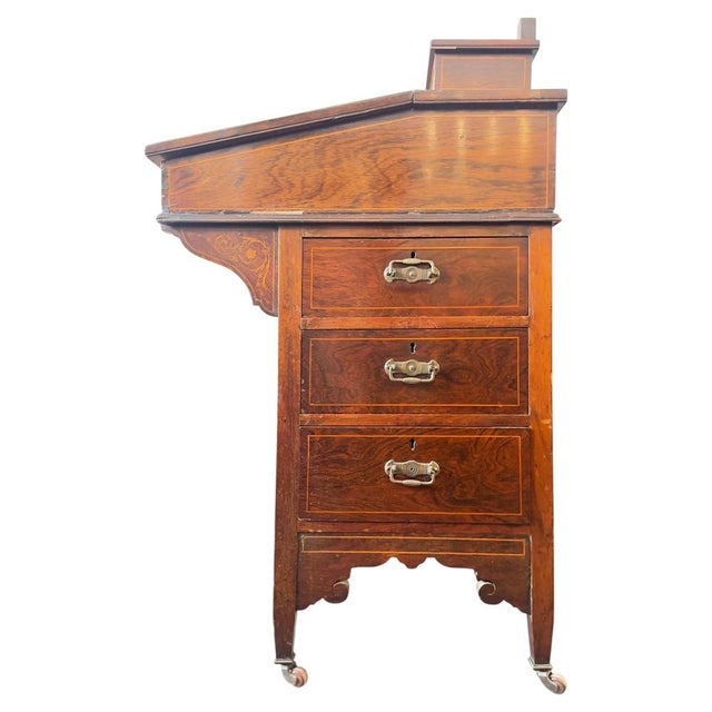 Metal Antique Victorian Davenport Desk by W.J. Mansell, 1870 For Sale - Image 7 of 17