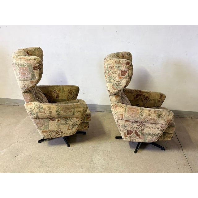Modern Vintage Swivel Chairs, 1980s, Set of 2 For Sale - Image 3 of 7