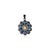 Blue Bohemian Victorian-Style Cabochon Blue Sapphire Pendant in 925 Sterling Silver For Sale - Image 8 of 13