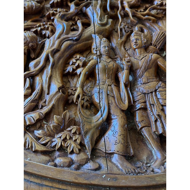 Indonesian Round Wooden Carved Coffee Table, 1920s For Sale - Image 10 of 18