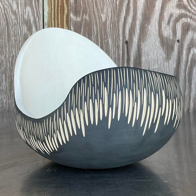 Add artisanal charm to your table with our Vintage Boho Original Scored Studio Pottery Bowl. Hand-crafted with unique...