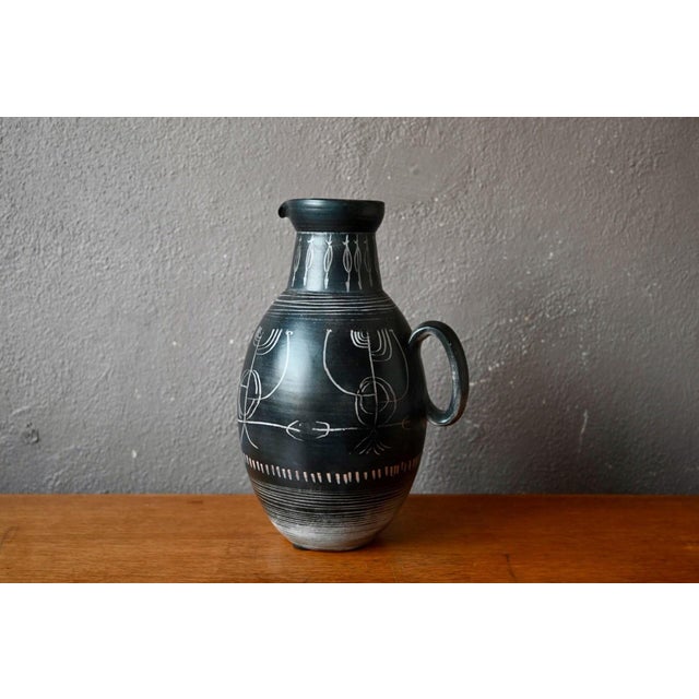 Vintage Ceramic Pitcher by Atelier Montgolfier Yvon Roy, 1950s For Sale - Image 3 of 9