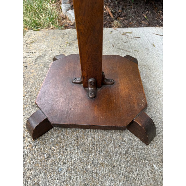 Wood Inlaid Top Chess Checker Game Side Table | Chairish