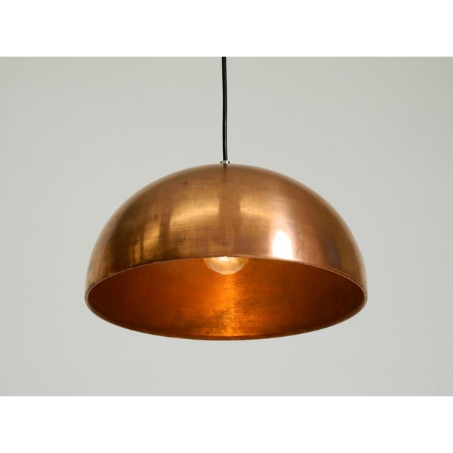 Mid-Century Modern Italian Copper Dome Pendant Light, 1950s For Sale - Image 4 of 14