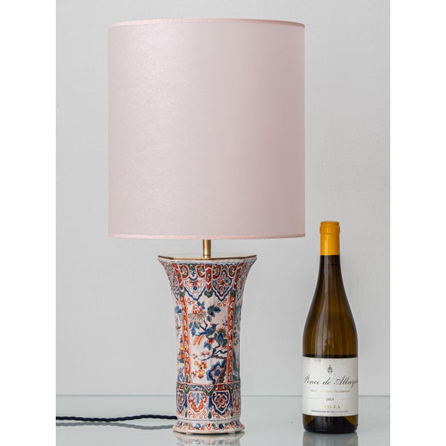 Antique Delft Chinoiserie Faience Table Lamp by Géo Martel, 1890s For Sale - Image 6 of 15