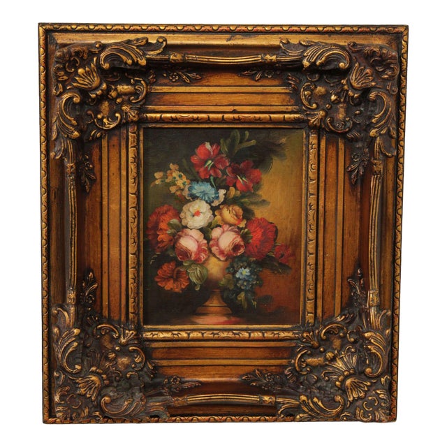 Artist Signed Belgian Floral Still-Life Painting For Sale
