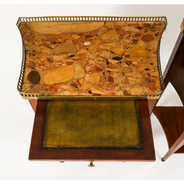 Antique French Walnut and Tulipwood Bedside Cabinets, 1900s, Set of 2 For Sale - Image 4 of 18