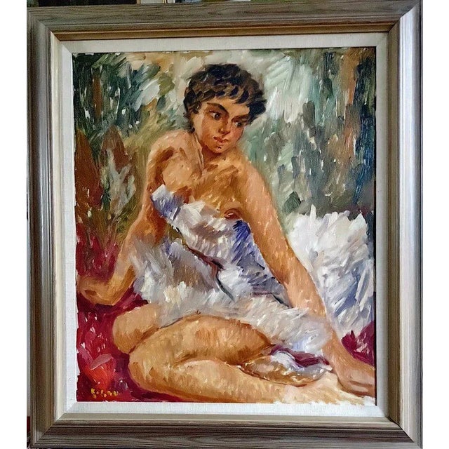 Bernt Lauritzen, Ballerina, 1960s, Large Oil on Canvas For Sale - Image 11 of 11