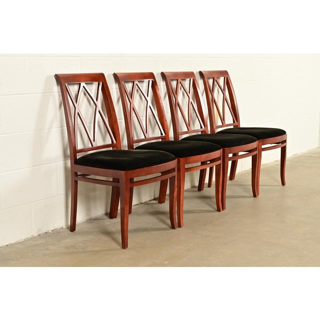 Late 20th Century Bernhardt Regency Carved Mahogany Dining Chairs | Set of Four For Sale - Image 5 of 14