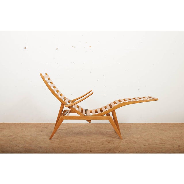 Wooden Lounger with Many Adjustment Options and Frame Foldable For Sale - Image 5 of 15