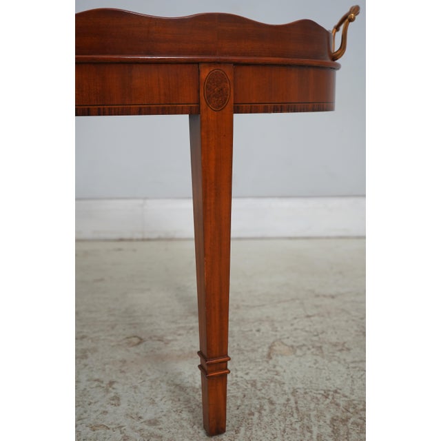 Maitland Smith Mahogany Oval Butlers Table For Sale In Philadelphia - Image 6 of 16