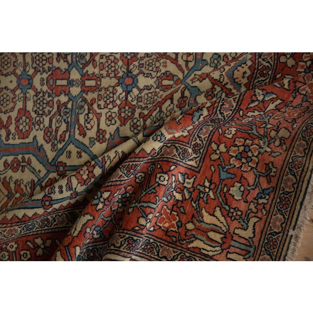 Shabby Chic Antique Farahan Sarouk Rug - 4'4" x 6'2" For Sale - Image 3 of 13