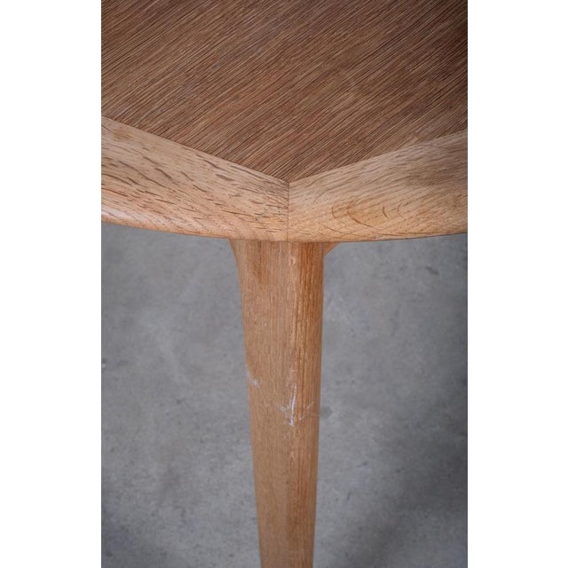 Round Oak Dining Table attributed to Svend Aage Madsen for K. Knudsen, Denmark, 1960s For Sale - Image 4 of 13