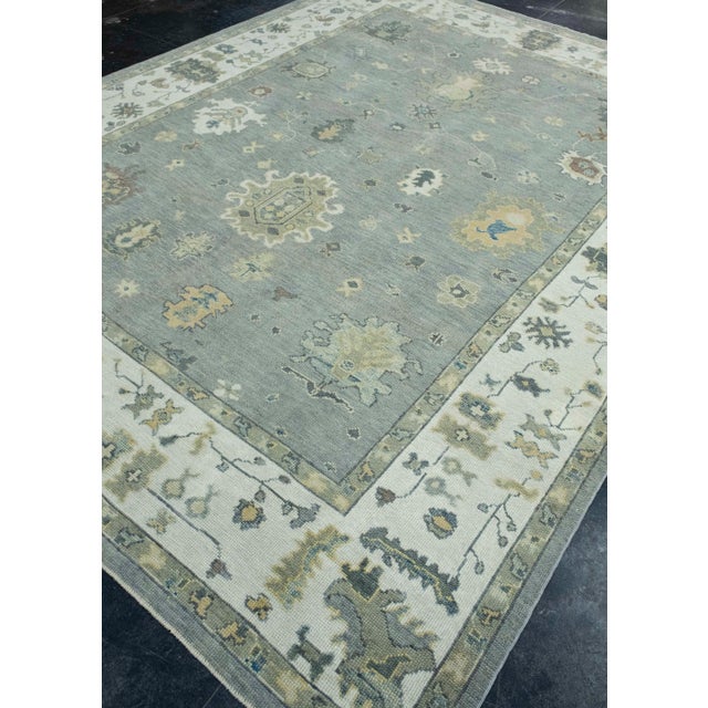 Turkish Turkish Oushak Rug 8'9" x 11'4" #18073 For Sale - Image 3 of 8