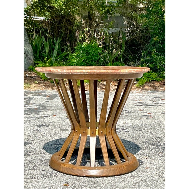 Late 20th Century Vintage MCM Edward Wormley for Dunbar Terrazzo Top Side Table For Sale - Image 5 of 12