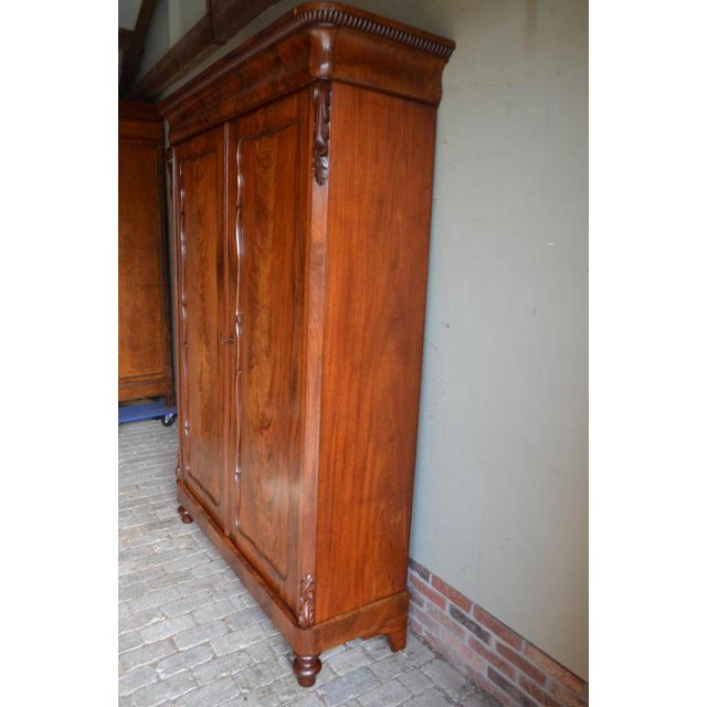 Brown Antique Mahogany Biedermeier Cabinet For Sale - Image 8 of 10