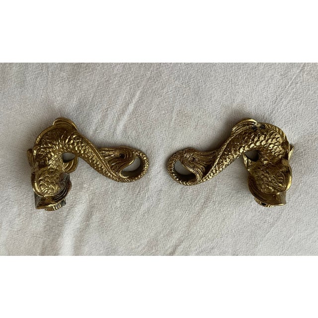 Vintage Dolphin Motif Solid Brass 3-Handle Tub & Shower Set – Unlacquered Polished Brass, Hollywood Regency Style Phylrich For Sale - Image 17 of 17