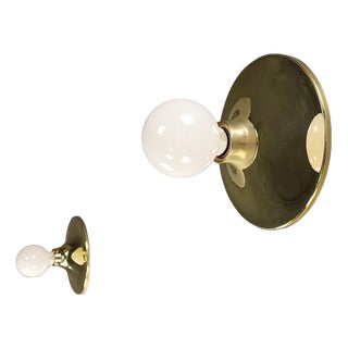 Vintage Golden Wall Lamps, 1960s, Set of 2 For Sale