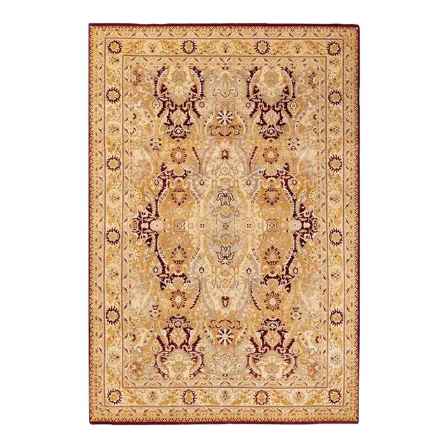 Mogul, One-of-a-Kind Hand-Knotted Area Rug in Red, 6' 2" x 9' 1" For Sale