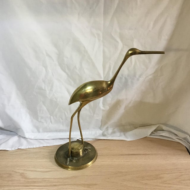 1970s Vintage Brass Crane Figurine Chairish