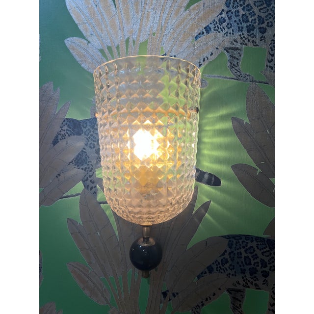 2010s Art Deco Style Murano Glass Sconces - a Pair For Sale - Image 5 of 6