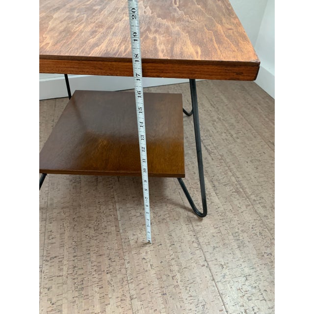Mid 20th Century Mid-Century Modern Iron Leg Table With Swivel Top For Sale - Image 9 of 11