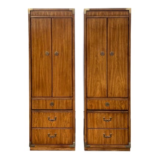 Thomasville Huntley Continuity Collection Campaign Wall Cabinets - a Pair For Sale