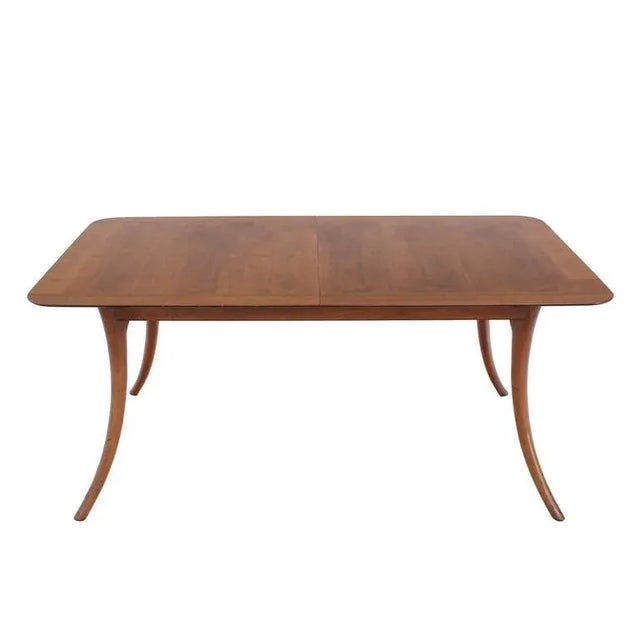 Mid Century Modern Gibbings for Widdicomb Sabre Leg Walnut Dining Table For Sale - Image 9 of 10